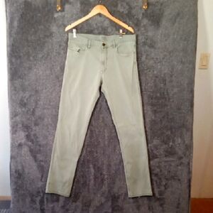 Faherty Coastline Chino Olive Green Slim Straight Mens Jeans Size 33